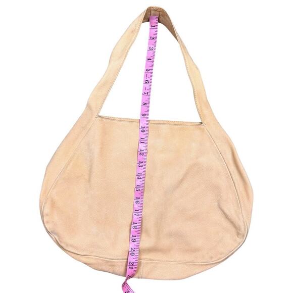 Ceri Hoover Suede Leather Tan Brown Boho Hobo Shoulder Bag Purse Tote Slouchy - Picture 12 of 12